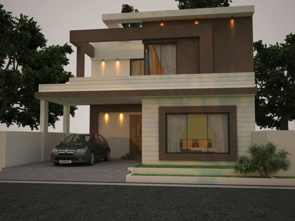 Best Ideas of Outside Elevation Corner House Design