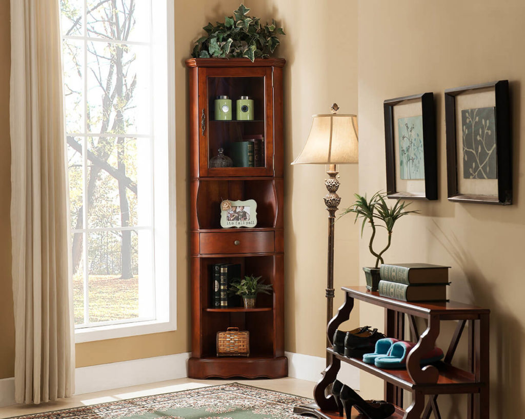 corner triangle shelf living room