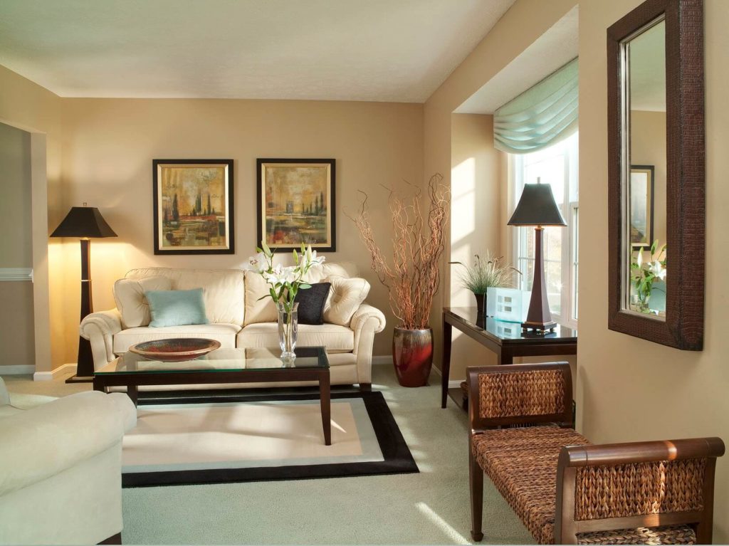 elegant living room corner desk