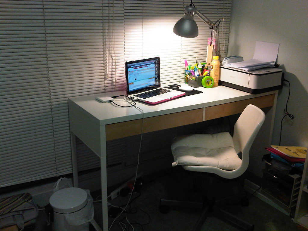 study desk and chair