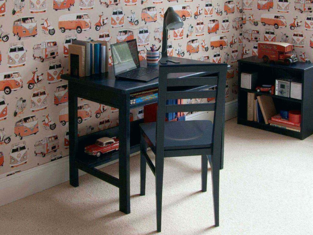 study desk and chair