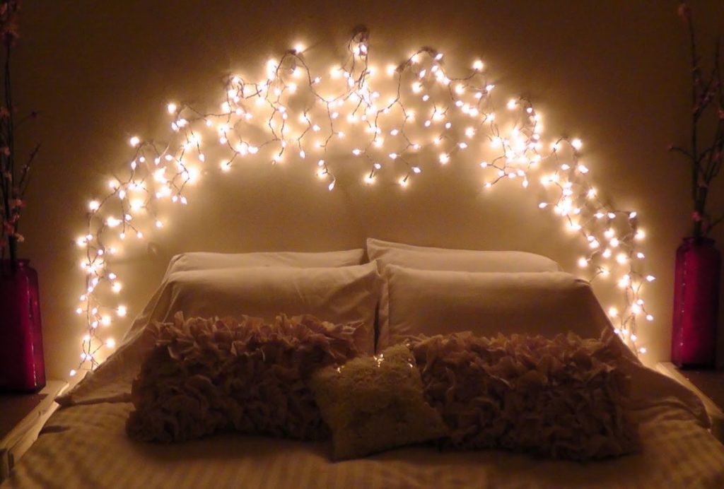 Fairy lights bedroom wall decor