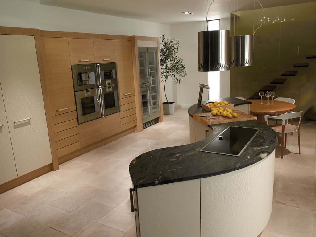 curved kitchen countertop design