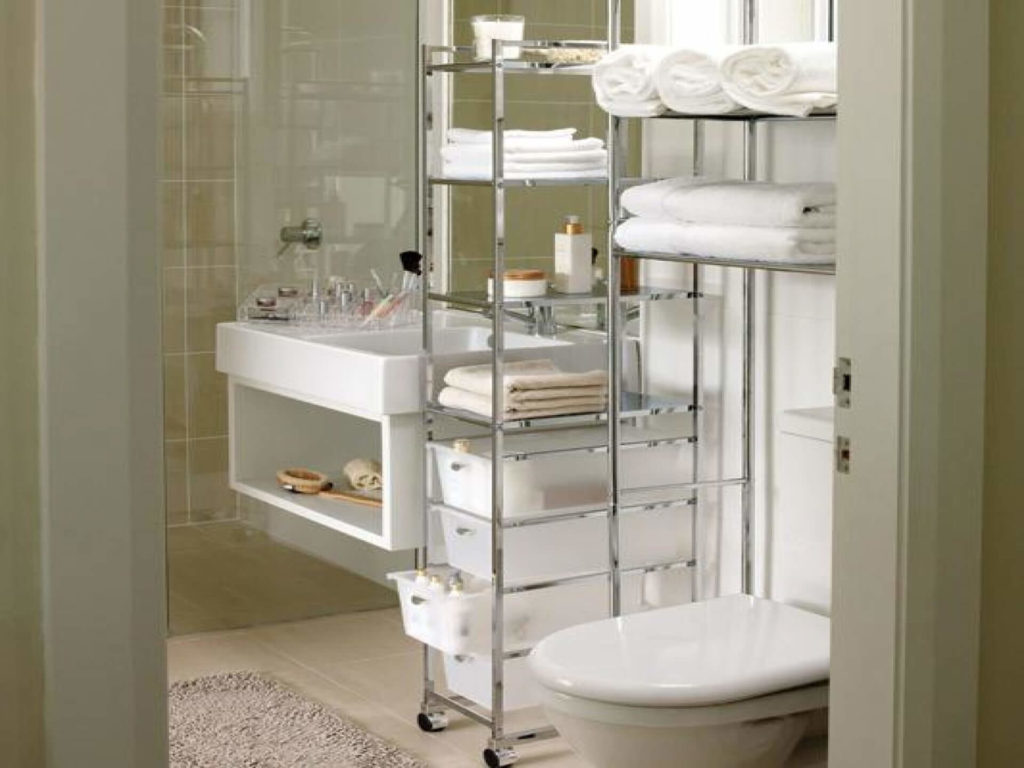 tiny bathroom storage