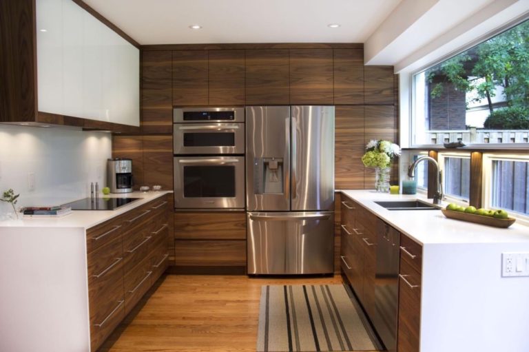 narrow u shaped galley kitchen design