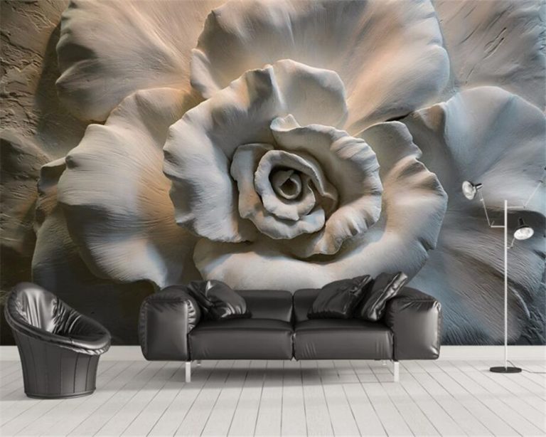 Mesmerizing Floral Wallpaper Design for Living Room