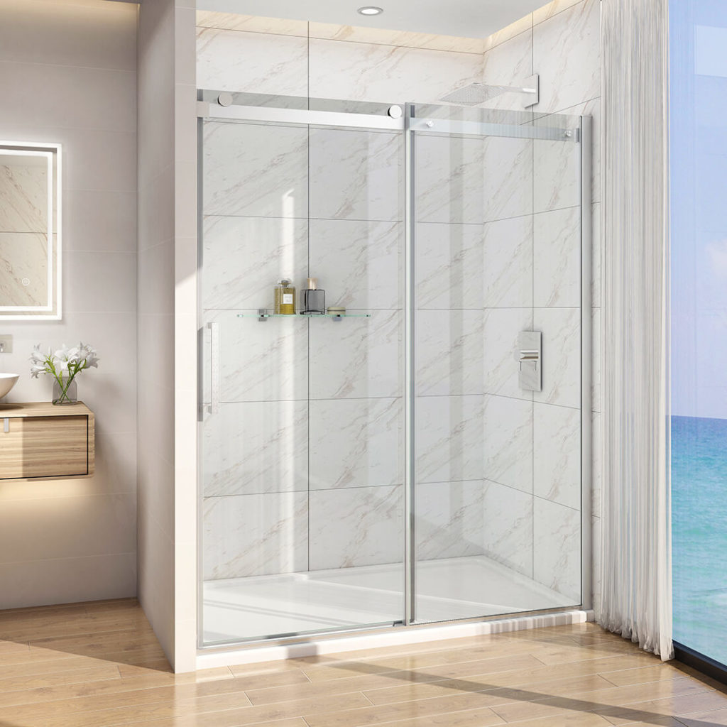 glass shower wall
