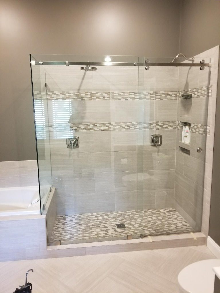 glass shower wall