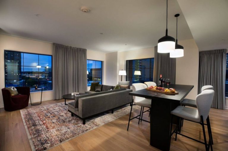 Illustration of Penthouse Apartment Balcony Furniture Arrangement