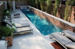 tinny pool in backyard