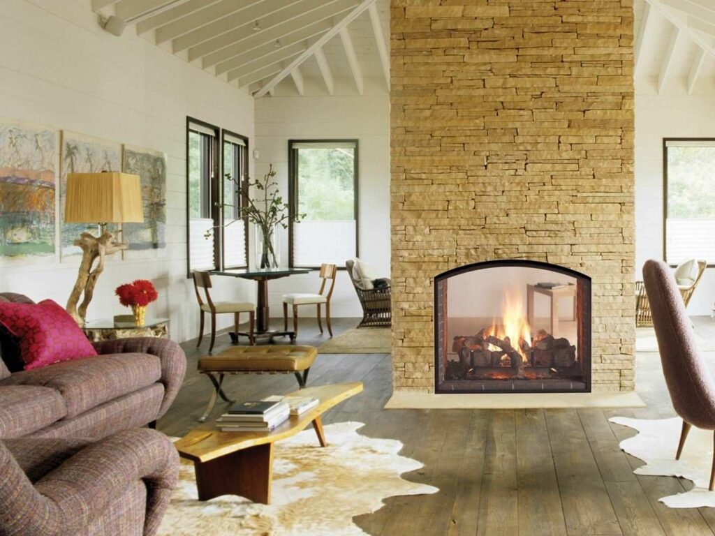 double side fireplace