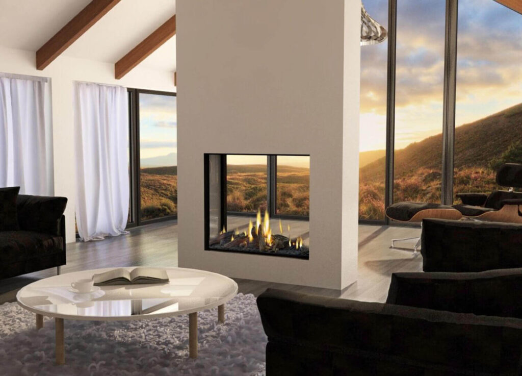 double side fireplace