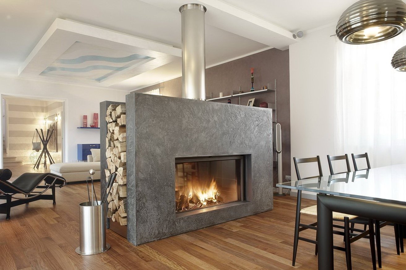 double side fireplace