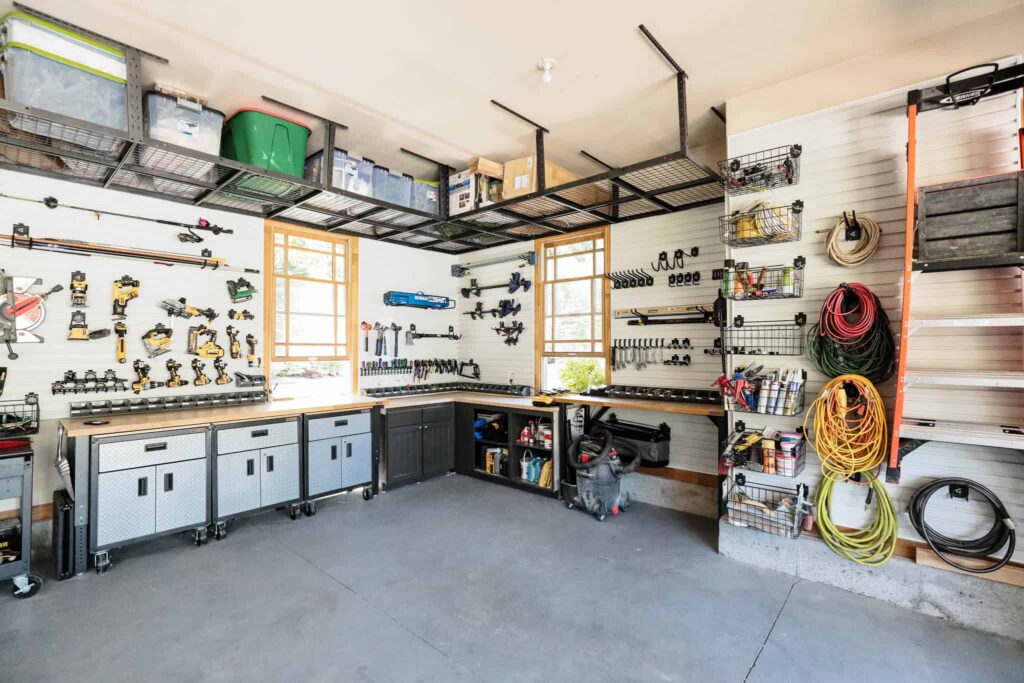 Ladder Storage Process In The Garage