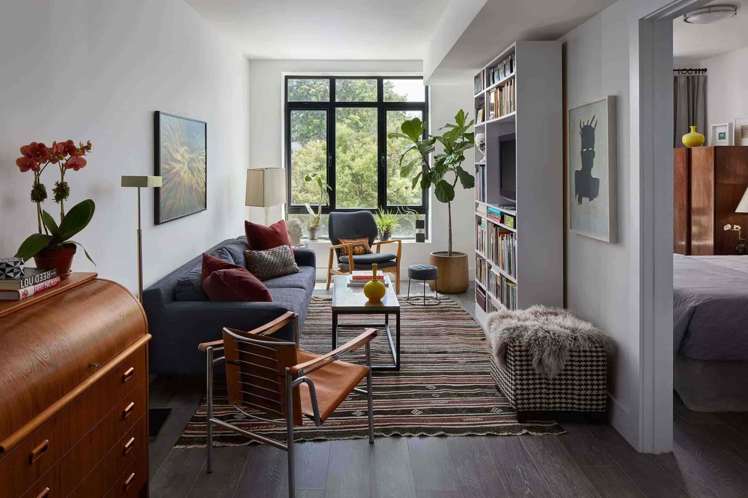 long narrow assymetric living room