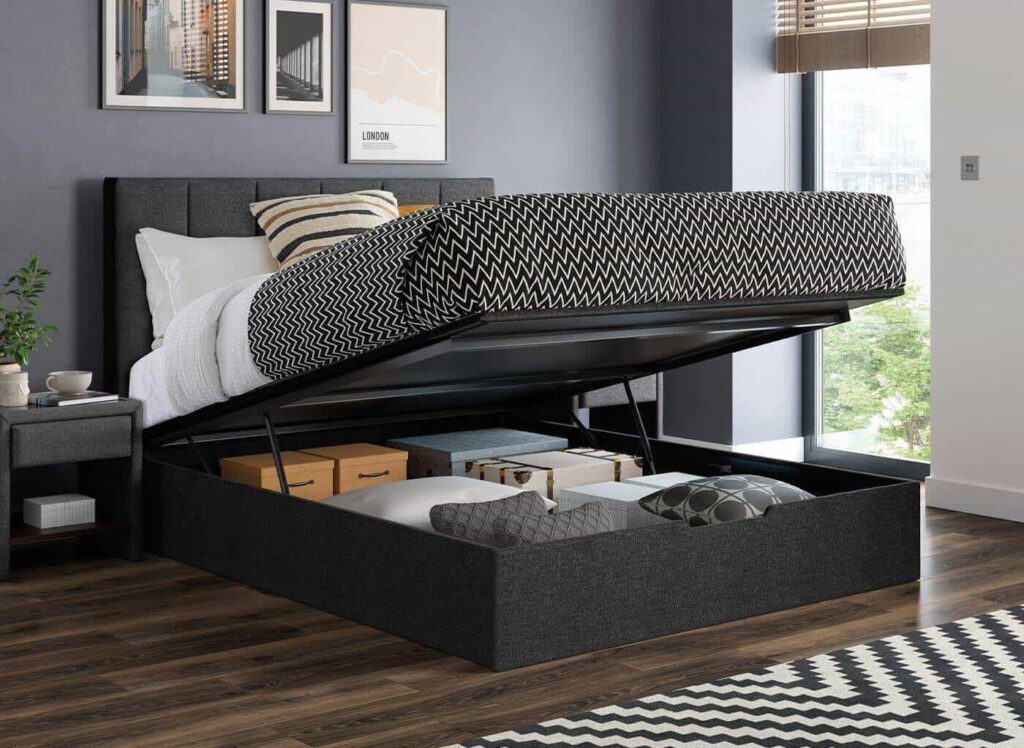 small single ottoman bed with mattress