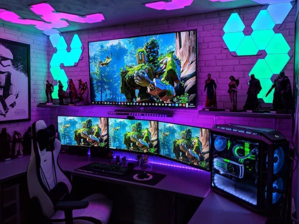 ergonomic Full Gaming Room Setup 