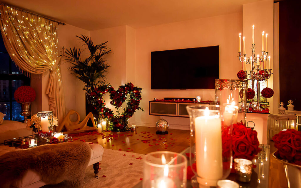 valentine day room decoration