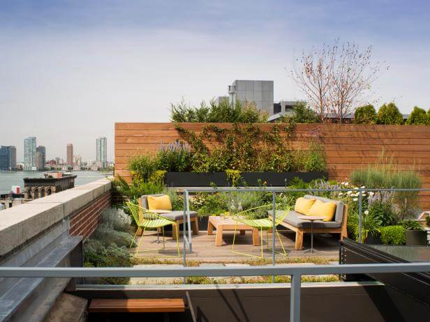 terrace garden with sunlight