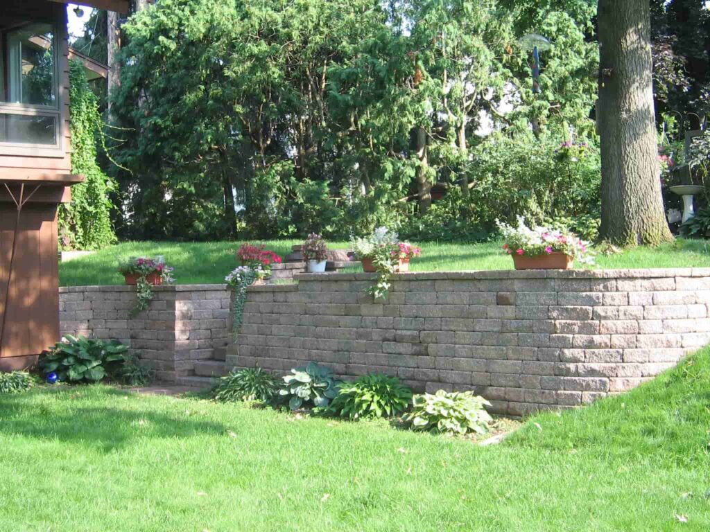 Backyard Has a Retaining Wall 