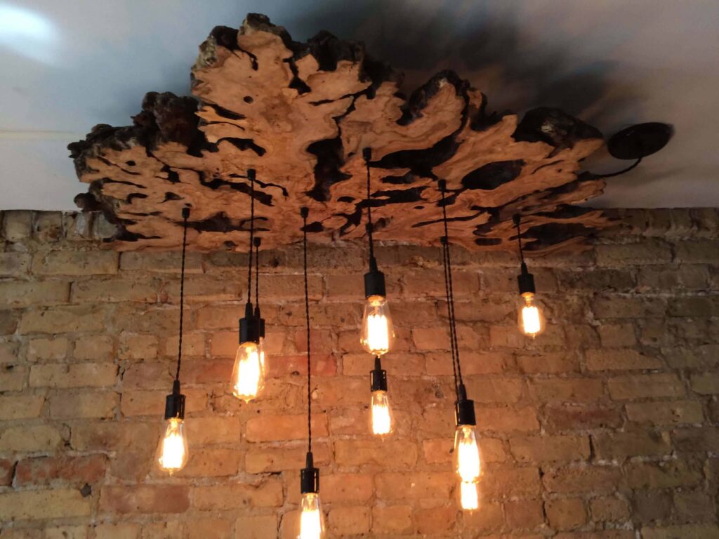 wood light fixture 