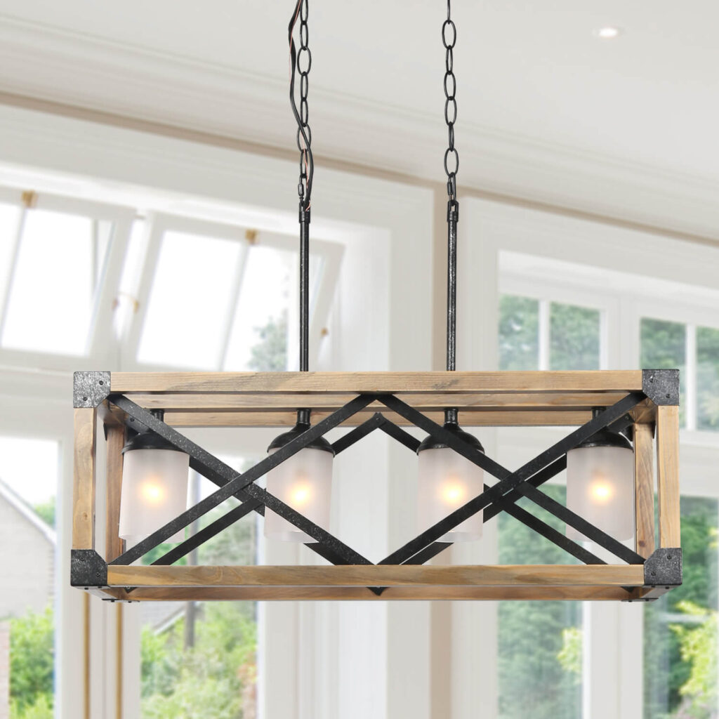 wood light fixture 