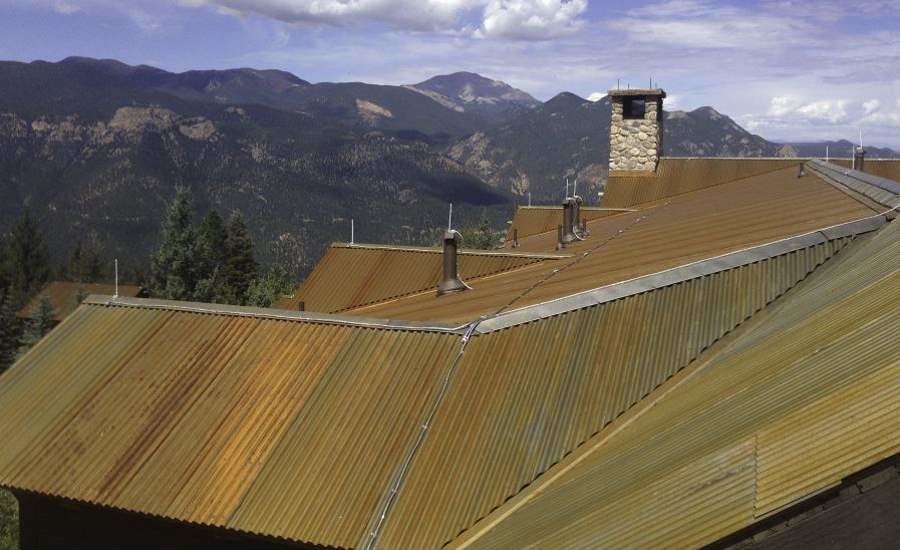 Lightning Rod on a Metal Roof 