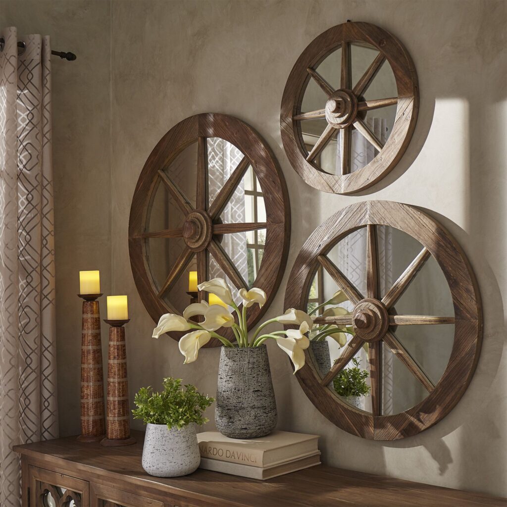 wagon wheel wall decor ideas 