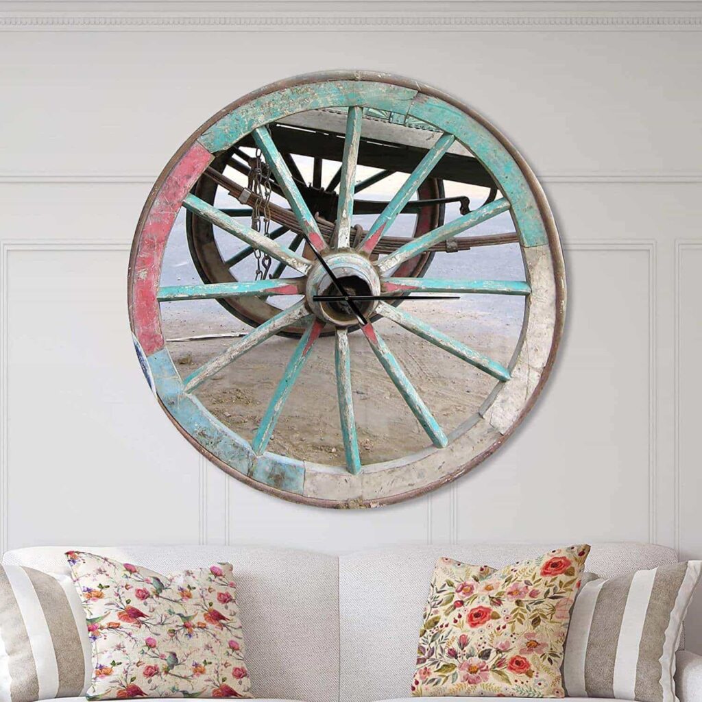 wagon wheel wall decor ideas 