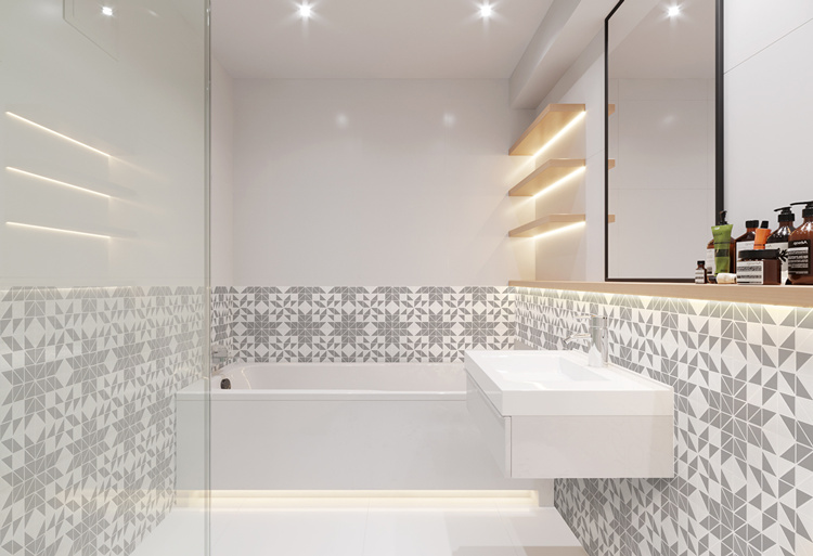 Geometrical Shapes In Bathroom 