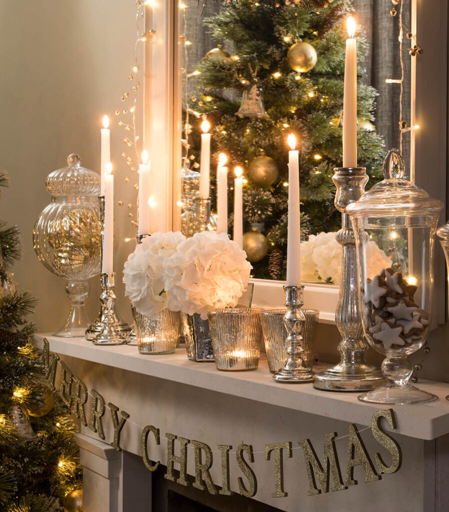 Christmas Home Decor With Candles 