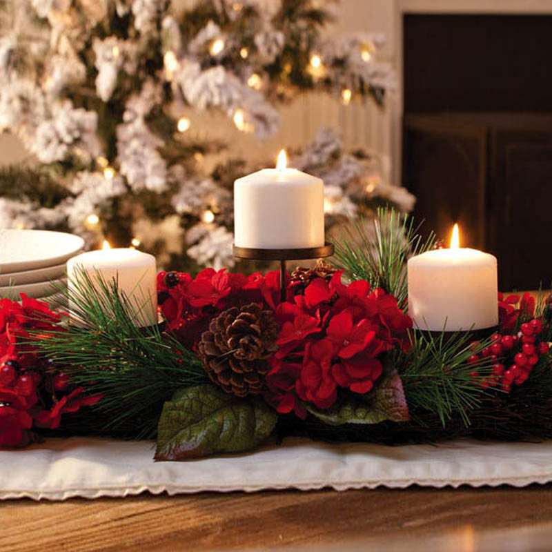 Christmas Home Decor With Candles 