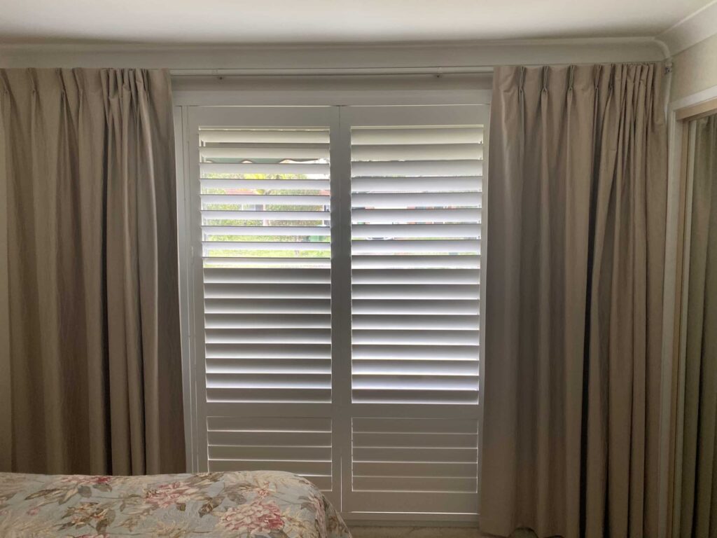 Plantation shutters curtains