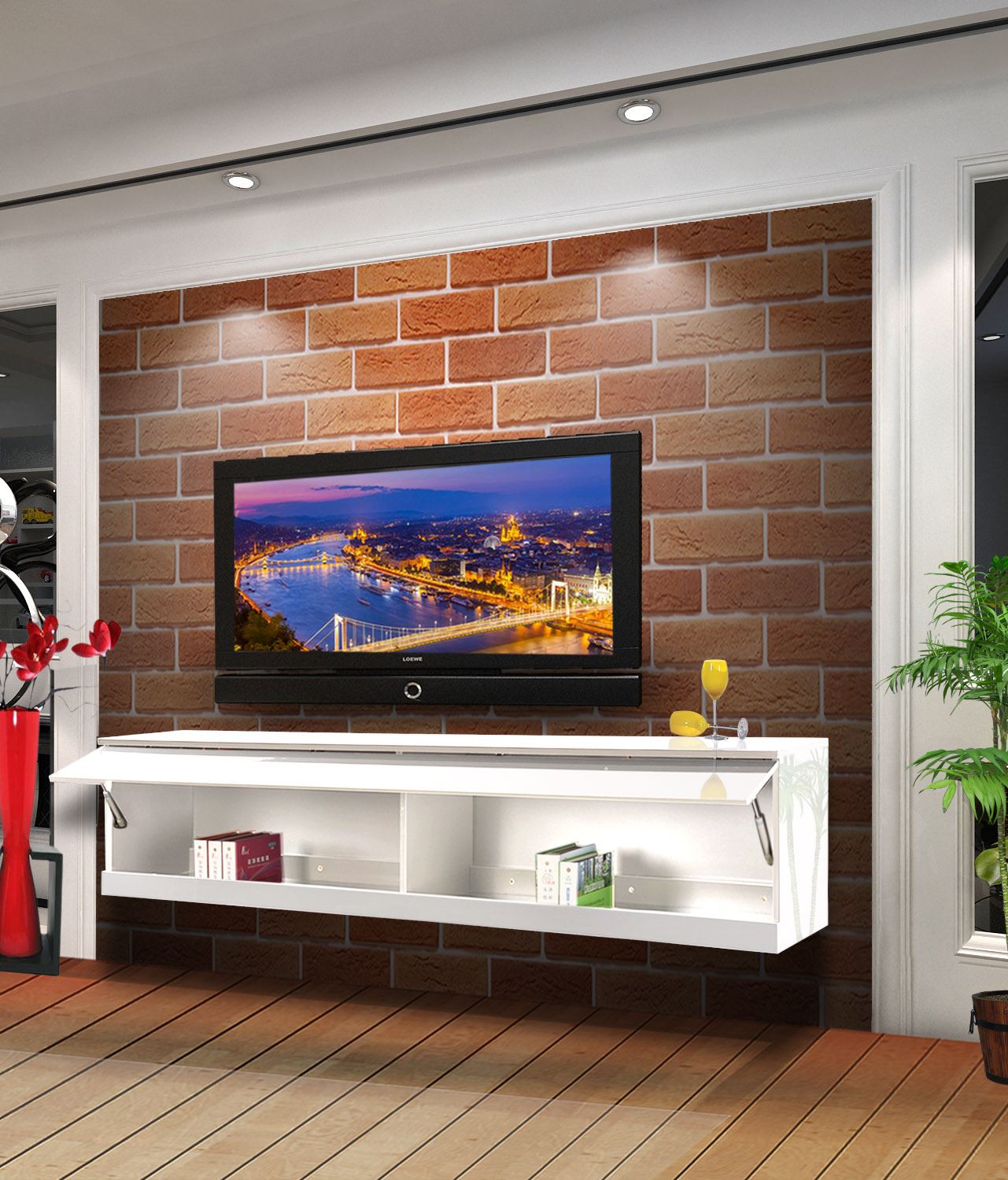 floating wall mount TV stand