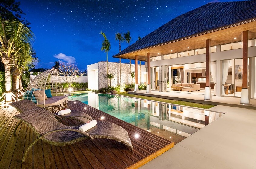 luxury Outdoor spaces design pool villa with pool