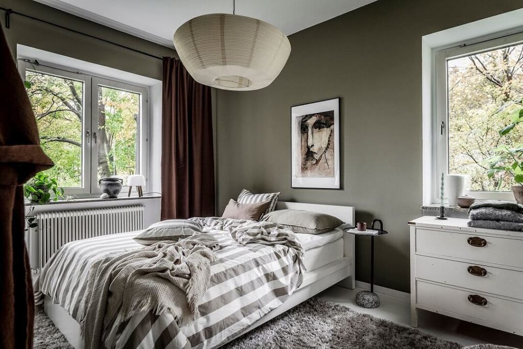 Brown and Green Bedroom 
