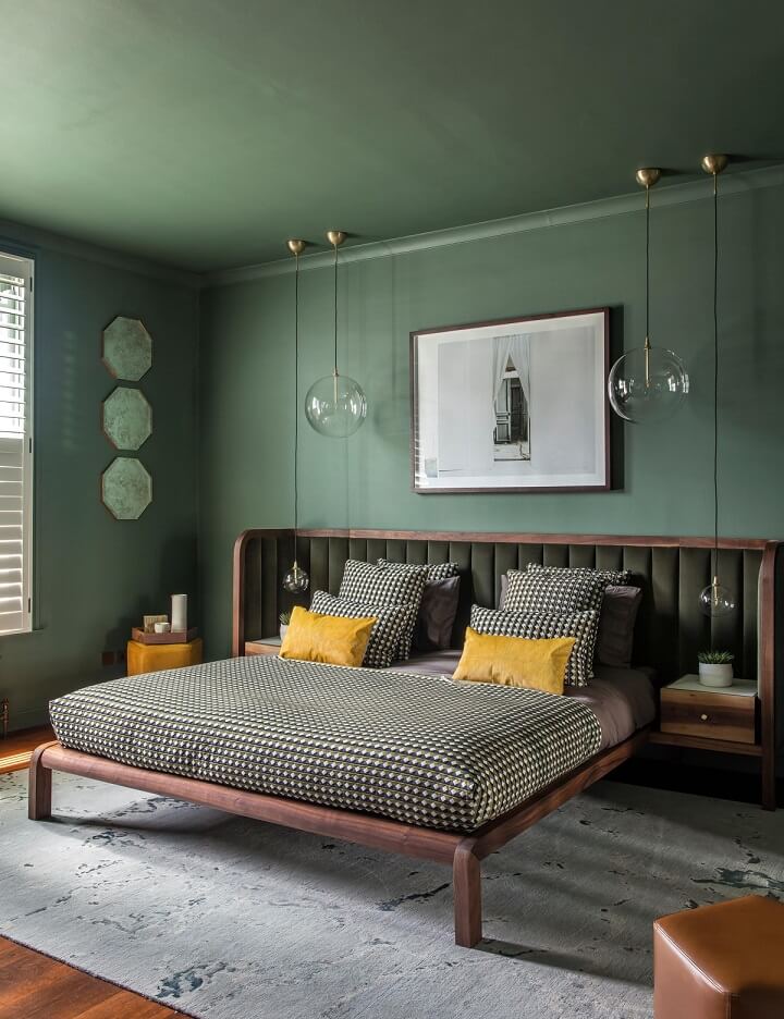 Brown and Green Bedroom 
