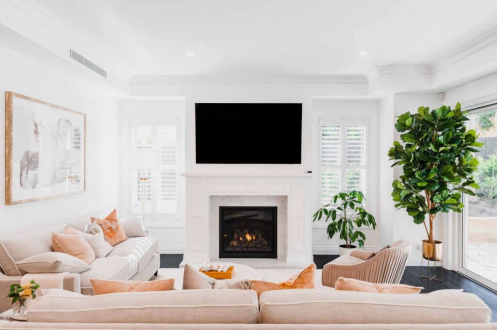 living room with modern amenities 