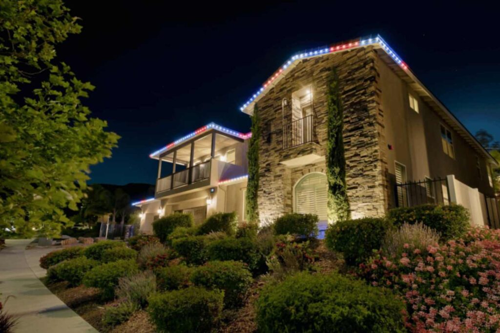 outdoor security lighting for deterring intruders