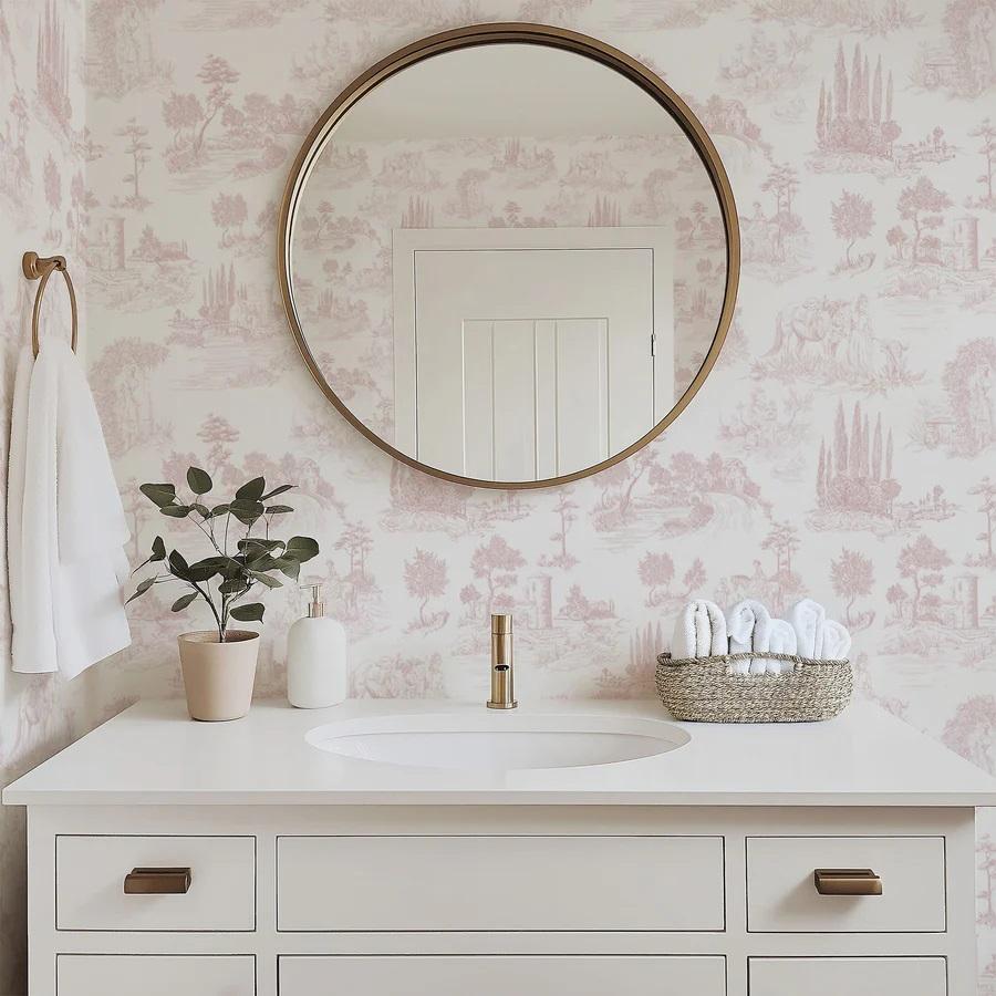 Stick Wallpaper Well in Bathrooms