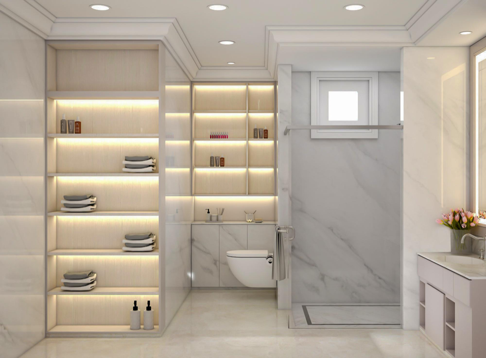 Floor to Ceiling Bathroom Storage Cabinets