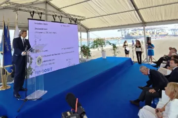 modern port infrastructure design with breakwater construction and coastal engineering