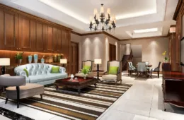 Elegant living room featuring a wooden coffee table, accent chairs, and thoughtfully placed furniture that enhances functionality and interior design.