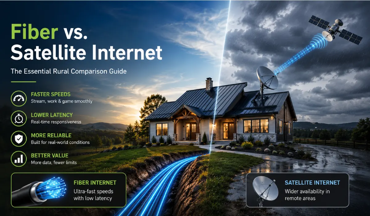 Fiber vs. Satellite Internet: The Essential Rural Comparison Guide
