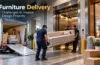 Furniture delivery through loading bays, lifts and doorways during an interior design project