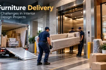 Furniture delivery through loading bays, lifts and doorways during an interior design project