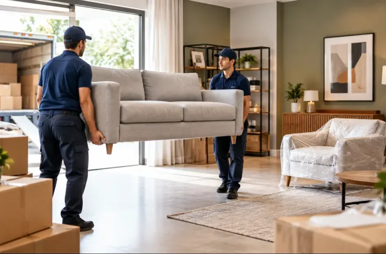 Furniture delivery through loading bays, lifts and doorways during an interior design project